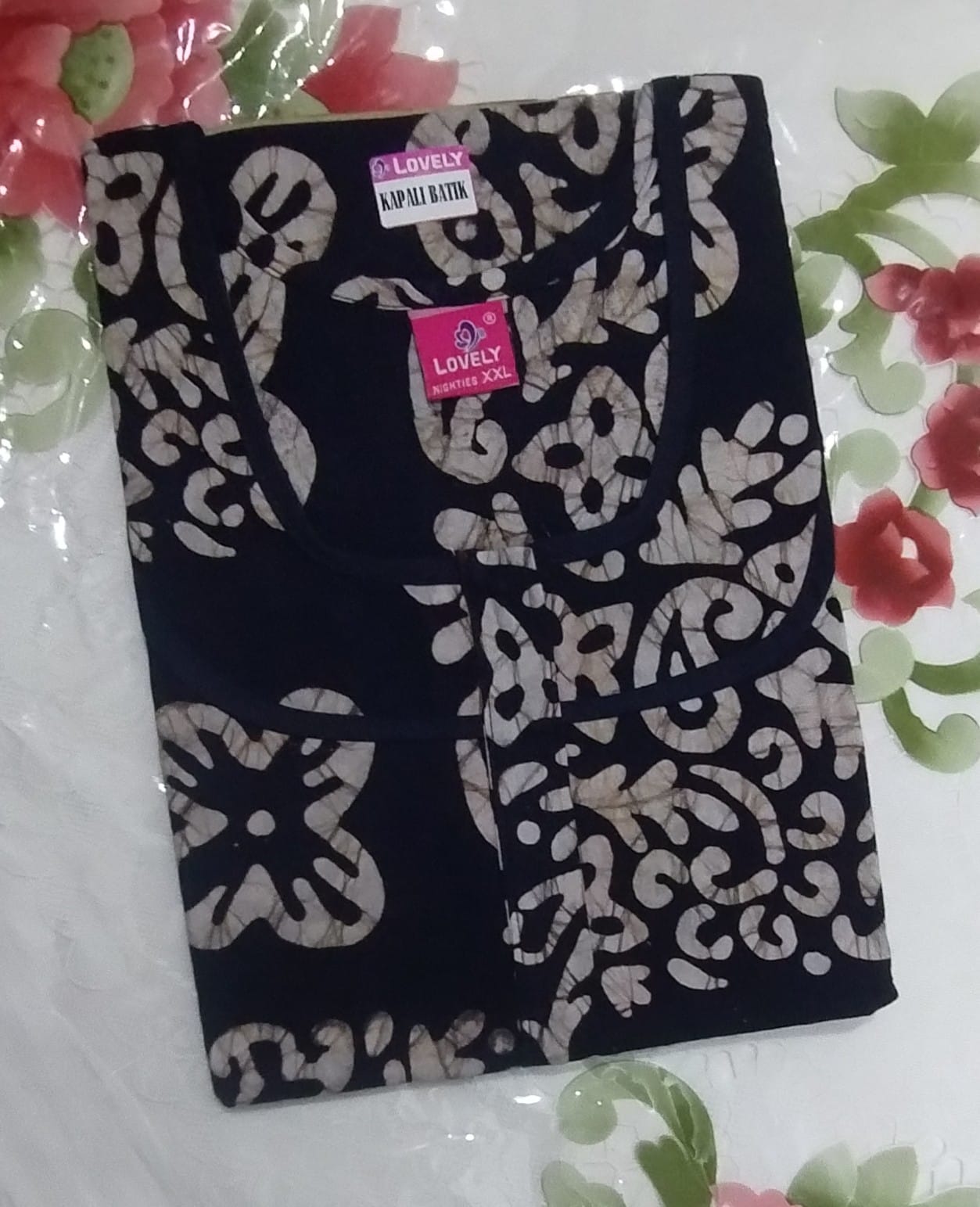 Lovely Brand Bathik Cotton Nighties ☘ With zip, Piping, With overlock & Pocket model