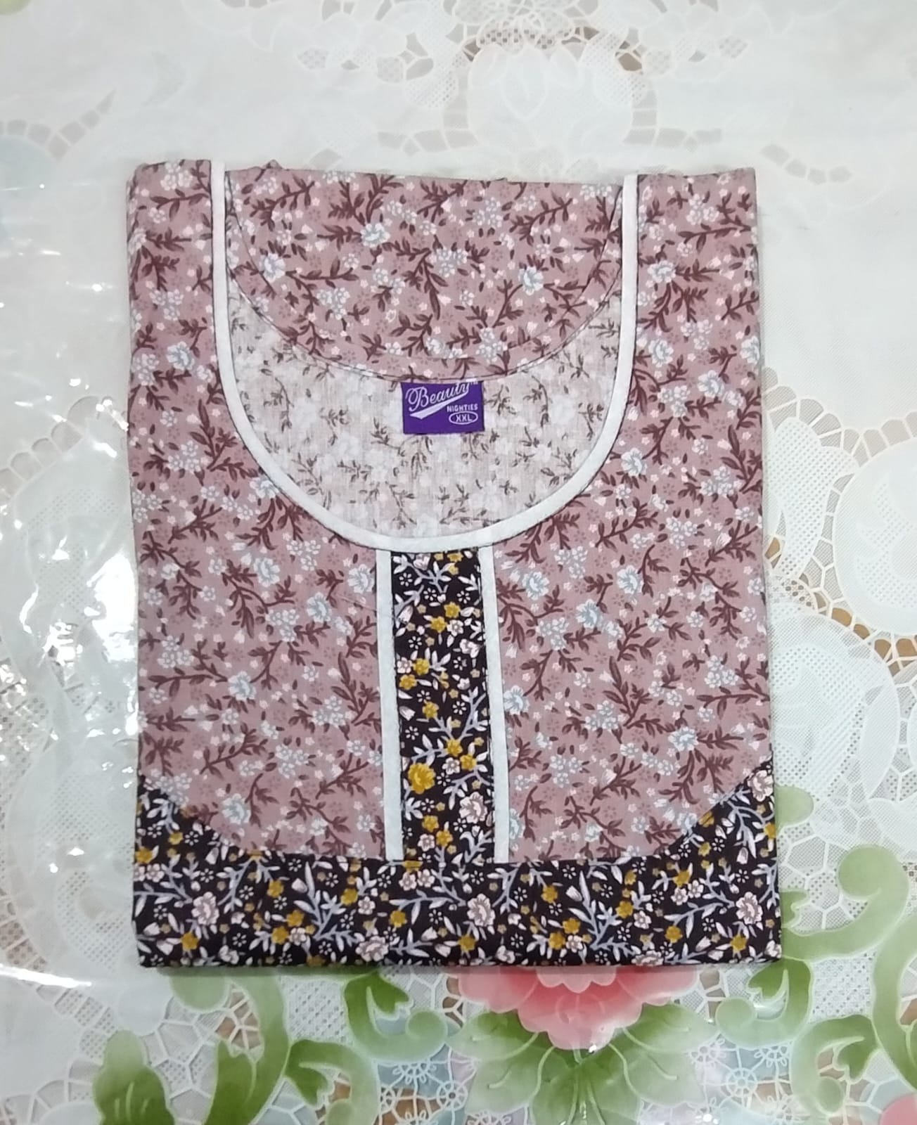 Beauty/ Love Brand Pure cotton Nighties ☘ Without zip, pocket & piping model