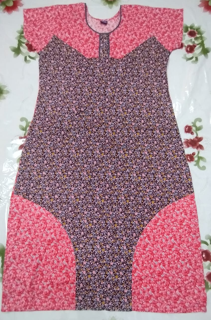 Beauty/ Love Brand Pure cotton Nighties ☘ Without zip, pocket & piping model